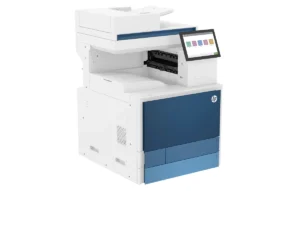 HP Color LaserJet Managed MFP E877dn, Rückansicht mit geöffneter Klappe
